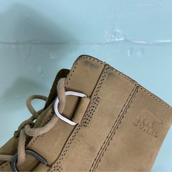 Sorel Joan Wedge II Nubuck Wedge Heel Ankle Boots NL3018 240 Sz 8.5 Leather Tan - Picture 13 of 13